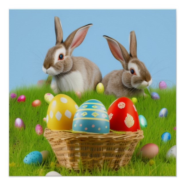 Niedlich Ostern-Bunnyum für eine positive Stimmung Poster (Vorderseite)