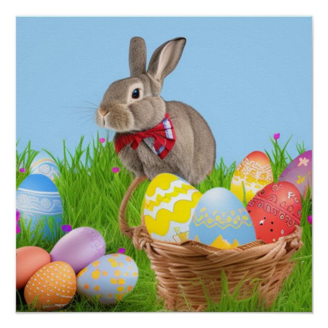 Niedlich Ostern-Bunnyum für eine positive Stimmung Poster (Vorderseite)