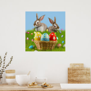 Niedlich Ostern-Bunnyum für eine positive Stimmung Poster
