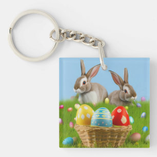 Niedlich Ostern-Bunnyum für eine positive Stimmung Schlüsselanhänger