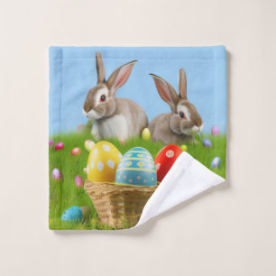 Niedlich Ostern-Bunnyum für eine positive Stimmung Waschlappen