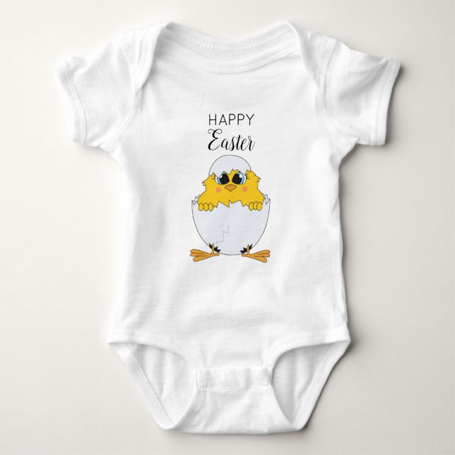 Niedlich Ostern Ei & Chick Happy Oster Baby Strampler (Vorderseite)