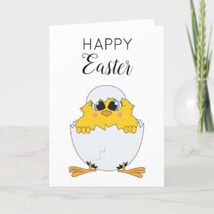 Niedlich Ostern Ei & Chick Happy Oster Feiertagskarte