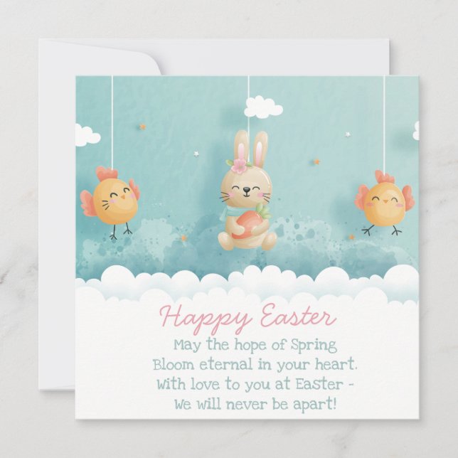 Niedlich Ostern Einladung (Vorderseite)