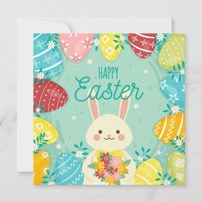 Niedlich Ostern Einladung (Vorderseite)