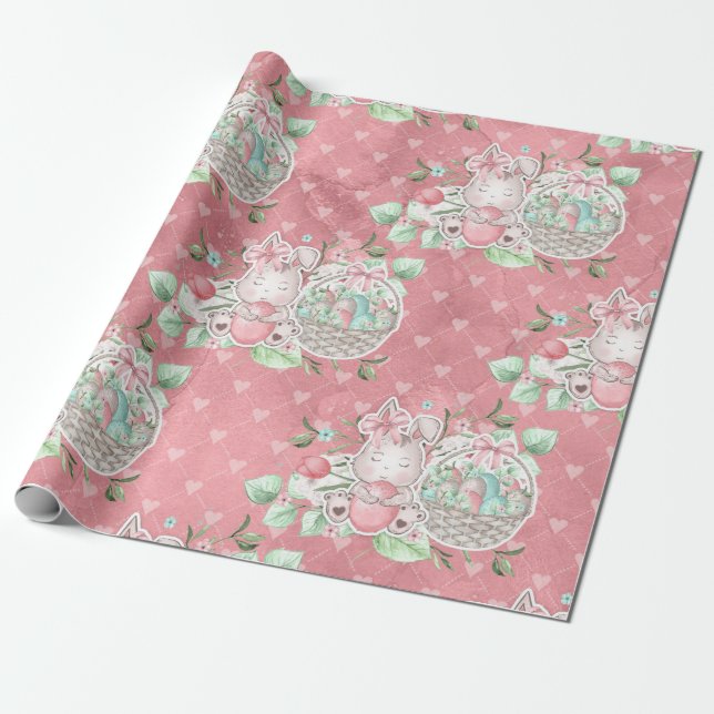 Niedlich Ostern Liebe Bunny Geschenkpapier (Ungerollt)