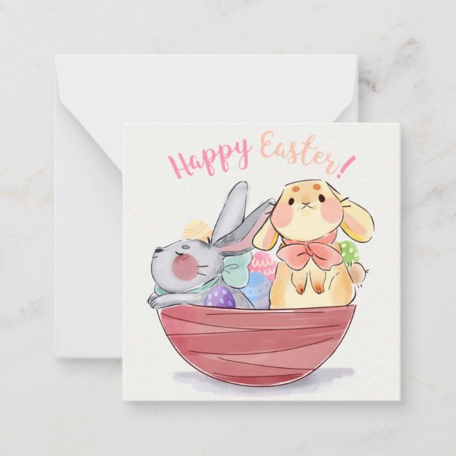 Niedlich Ostern Mitteilungskarte (Vorderseite)
