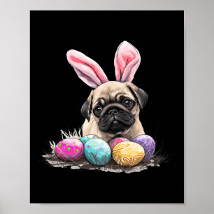 Niedlich Ostern Mops Hund Ostern Mops Hund Happy O Poster