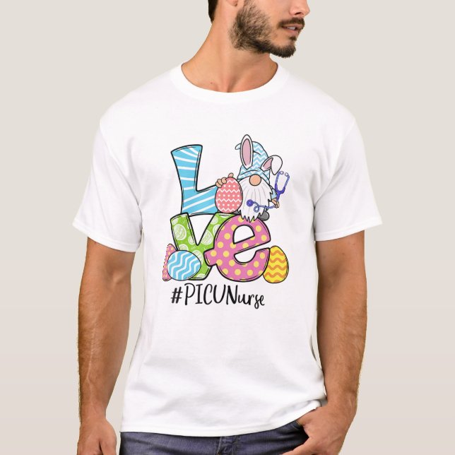 Niedlich Ostern PICU Krankenschwester Sonnige Ohre T-Shirt (Vorderseite)