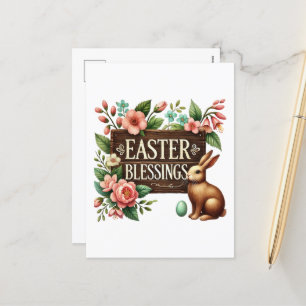 Niedlich Ostern Segen Wortkunst Bunny Feiertagspostkarte