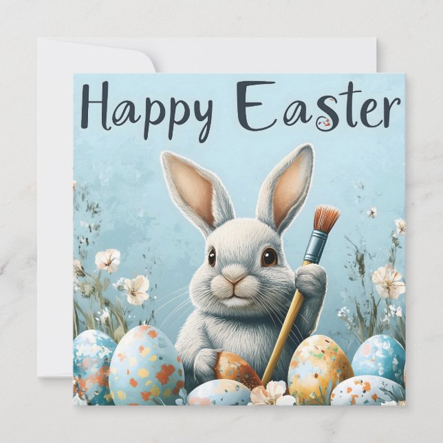 Niedlich Ostern Sonnenanbeter: Springtime Art Feiertagskarte (Vorderseite)