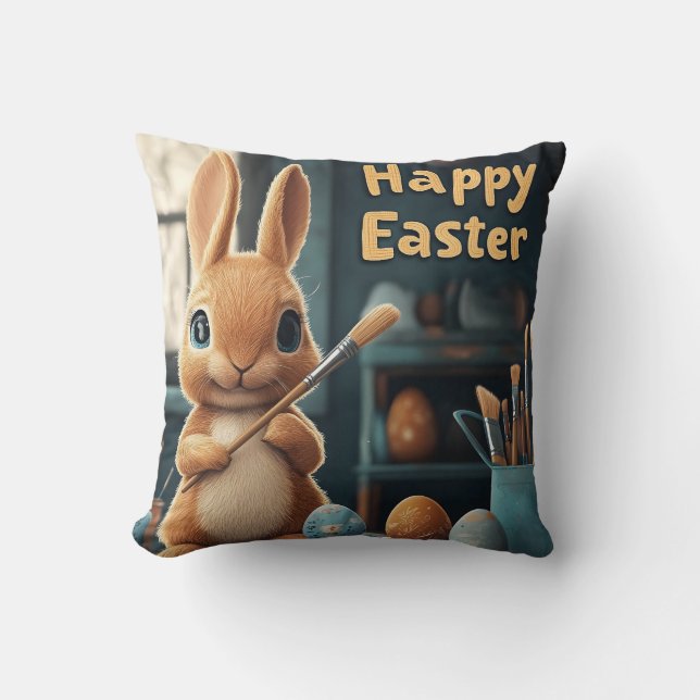 Niedlich Ostern Sonnenanbeter: Springtime Art Kissen (Vorderseite)
