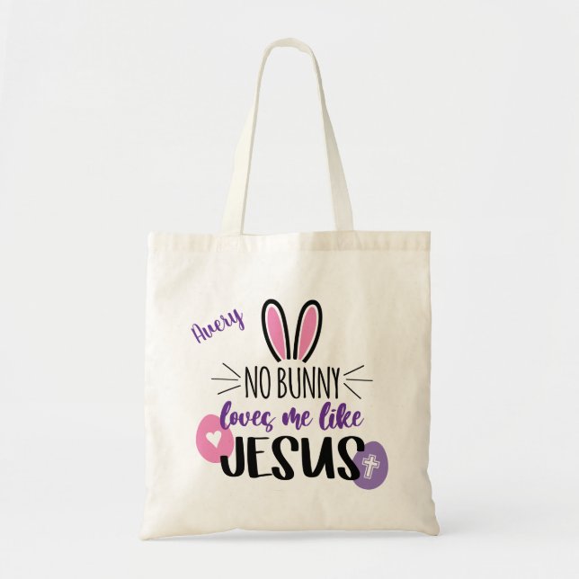 Niedlich Ostern Sonnige Eier Jesus Lieben Personal Tragetasche (Vorne)