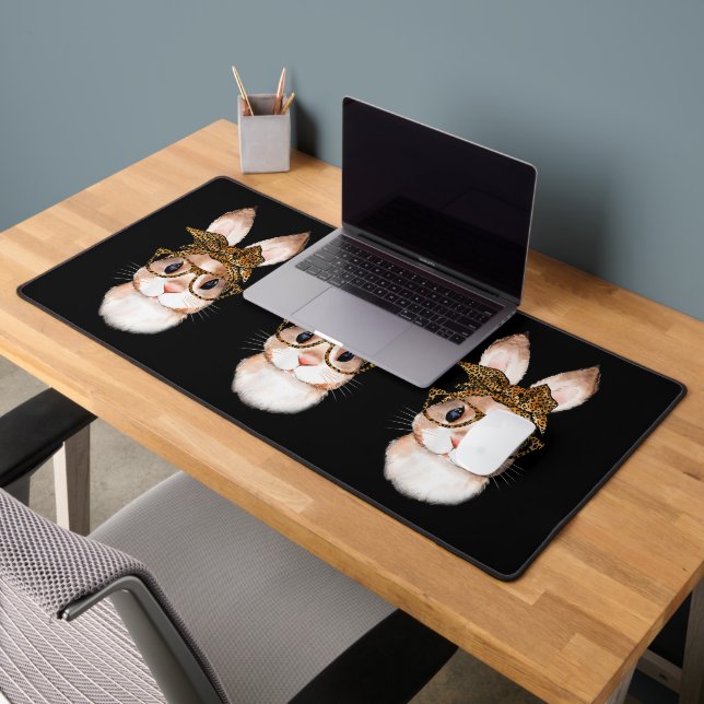 Niedlich Ostern Sonnige Mama Osterleopard Jahr des Schreibtischunterlage (Büro 2)