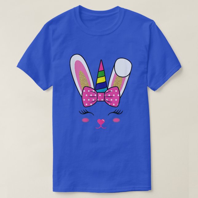 Niedlich Ostern Sonniges Einhorngesicht Bunnicorn  T-Shirt (Design vorne)