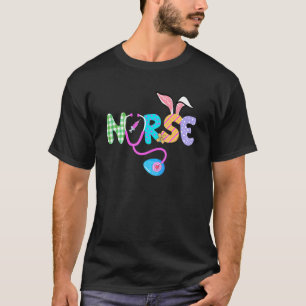 Niedlich Osternurse Outfit Bunny Ears Happy Oster  T-Shirt