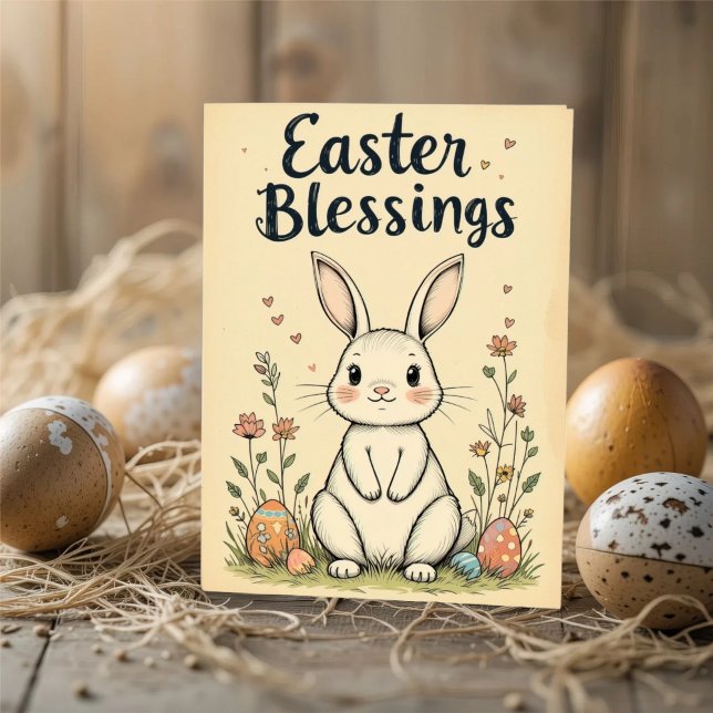 Niedlich Ostersegnung Bunny Karte (Von Creator hochgeladen)