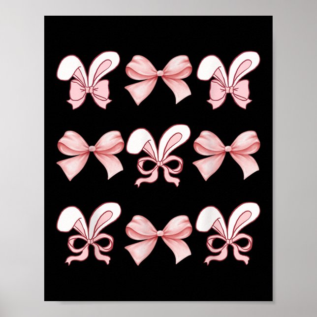 Niedlich Ostersonnengesicht Coquette Bow Osterfeie Poster (Vorne)