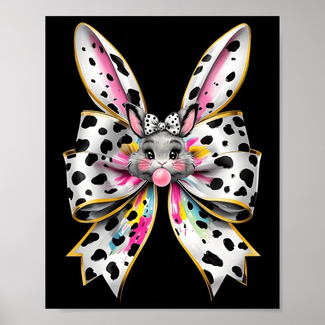 Niedlich Ostersonnengesicht Coquette Bow Osterfeie Poster (Vorne)