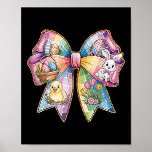 Niedlich Ostersonnengesicht Coquette Bow Osterfeie Poster