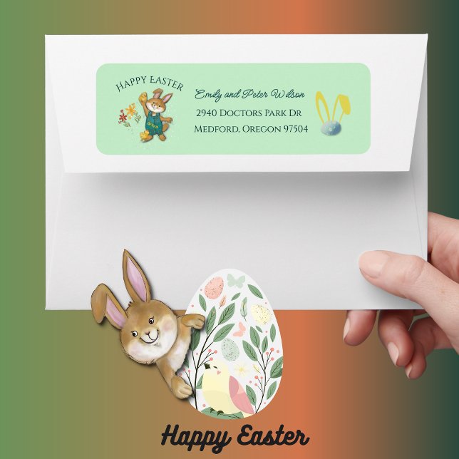 Niedlich Ostersonnige Rücksendeadresse (Cute Easter Bunny Return Address Label )