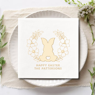 Niedlich Ostersonniger Blumenkranz Personalisierte Servietten Mit Folie