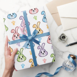 Niedlich Ostersonniges Kaninchenmuster | Urlaub Geschenkpapier