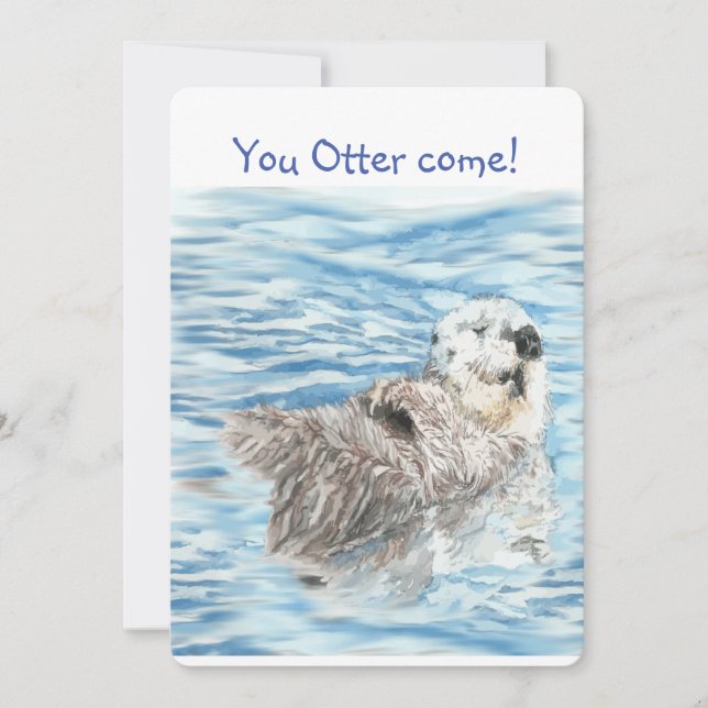 Niedlich Otter Chemo ist Fertig Celebrate Fun Einl Einladung (Vorderseite)
