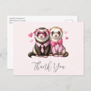 Niedlich Otter Couple in Liebe Danke Postkarte