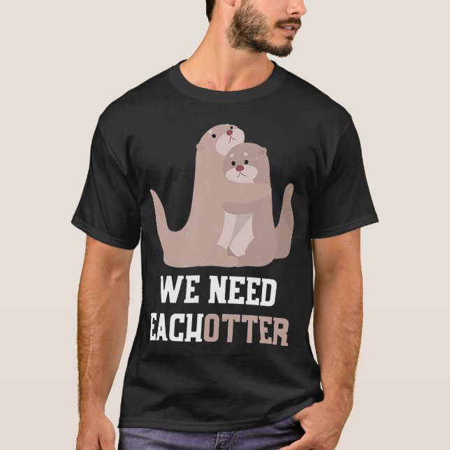 Niedlich Otter Couple Valentinstag Geschenk Otter T-Shirt (Vorderseite)