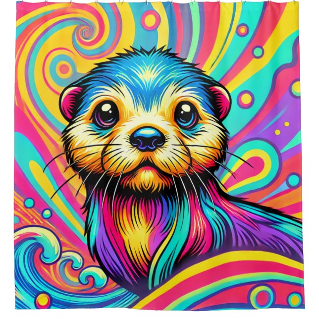 Niedlich Otter Duschvorhang (Vorderseite)