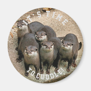 Niedlich-Otter-Familie Kuddelzeit Magnet