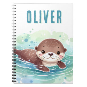 Niedlich Otter Illustration Individuelle Name Notizblock