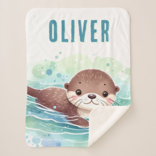 Niedlich Otter Illustration Individuelle Name Sherpadecke