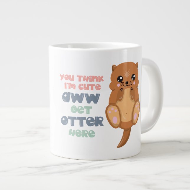Niedlich - Otter - Jumbo-Tasse (Vorderseite Rechts)
