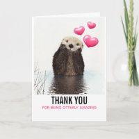 Niedlich Otter mit Herzen Vielen Dank
