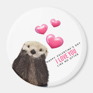 Niedlich Otter mit HerzValentinstag Spaß Magnet