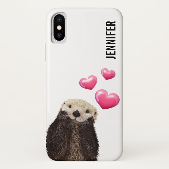 Niedlich Otter mit Liebe Herz Case-Mate iPhone Hülle (Rückseite)