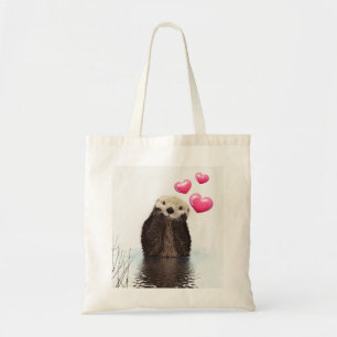 Niedlich Otter mit Liebe Herz Tragetasche