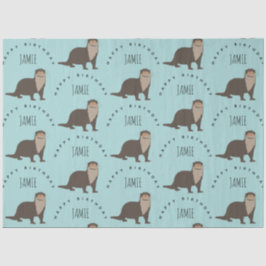 Niedlich Otter Muster Individuelle Name Geburtstag Seidenpapier
