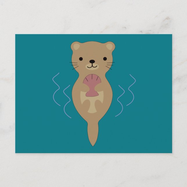 Niedlich Otter Postkarte (Vorderseite)