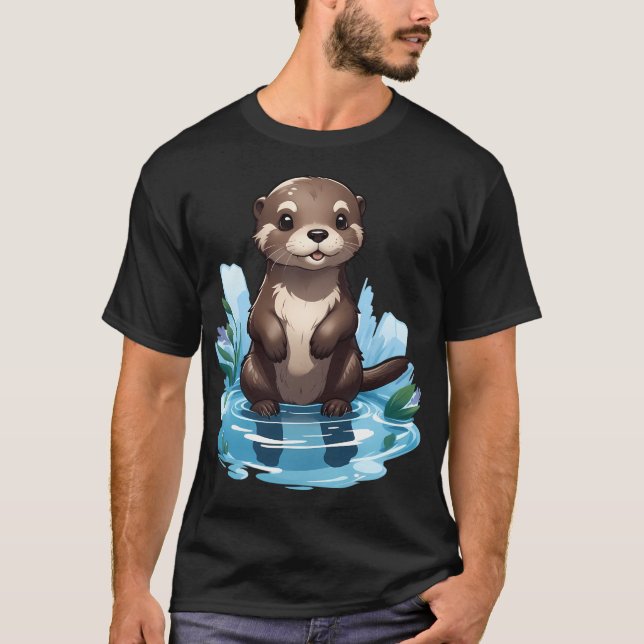 Niedlich Otter T-Shirt (Vorderseite)