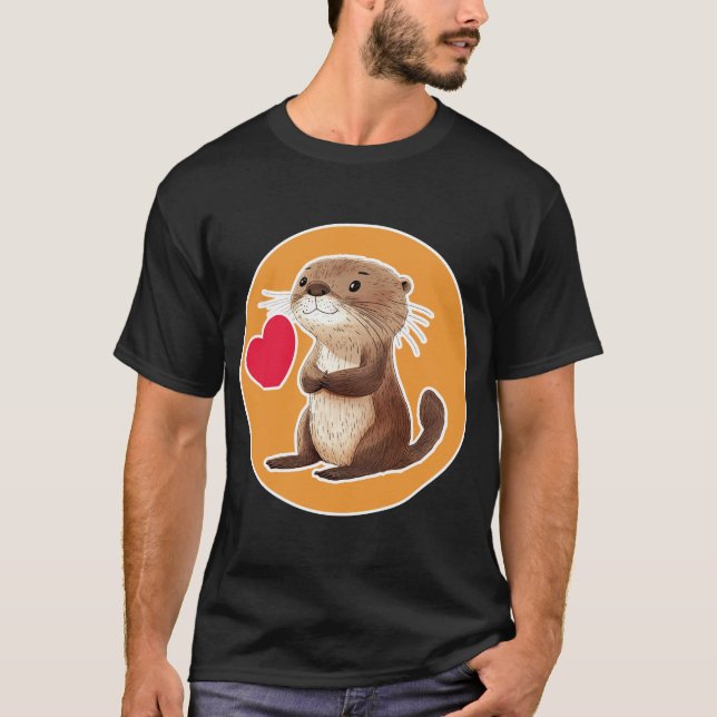 Niedlich Otter T-Shirt (Vorderseite)