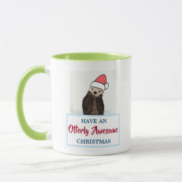 Niedlich Otter Tragen einer Weihnachtsmannmütze We Tasse