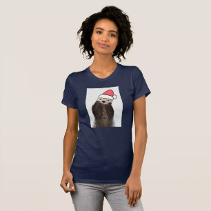 Niedlich Otter Weihnachtsmannmütze Weihnachten tra T-Shirt