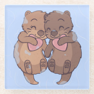 Niedlich Otters Glasuntersetzer