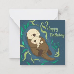 Niedlich Otters Mitteilungskarte