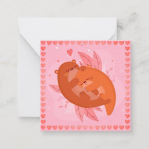 Niedlich Otters Mitteilungskarte