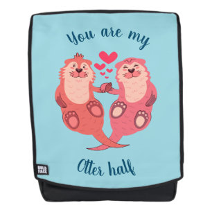 Niedlich Otters Valentinstag Couple Personalisiert Rucksack