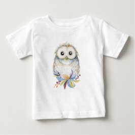 Niedlich Owl beige und blau Baby T-shirt